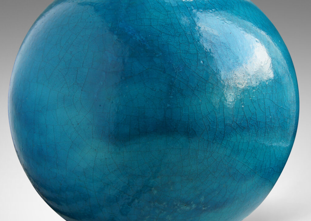 Gallery BAC plump globe form in jewel-like saturated cerulean glaze