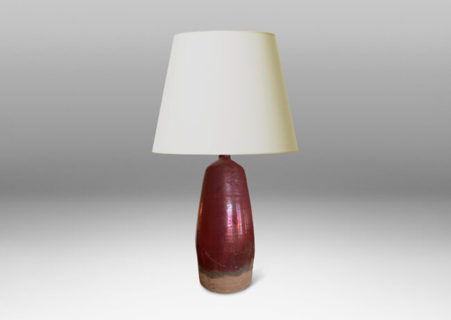 Gallery BAC organically modeled tapering form partially glazed in a rustic coppery red luster