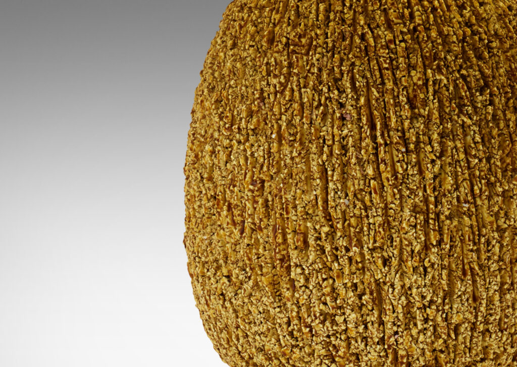 Gallery BAC raked sides and a rare large disk plinth, in a subdued golden “Topaz” glaze