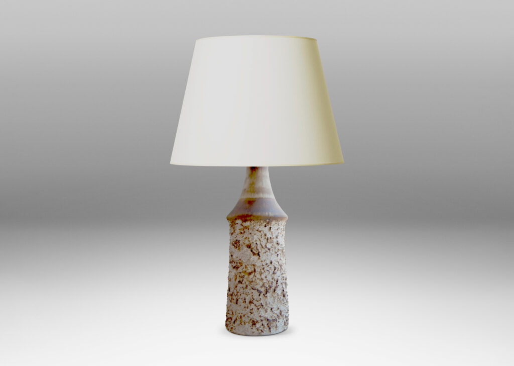 Gallery BAC rustic cylindrical form with a sloping cap, in matte white and brown