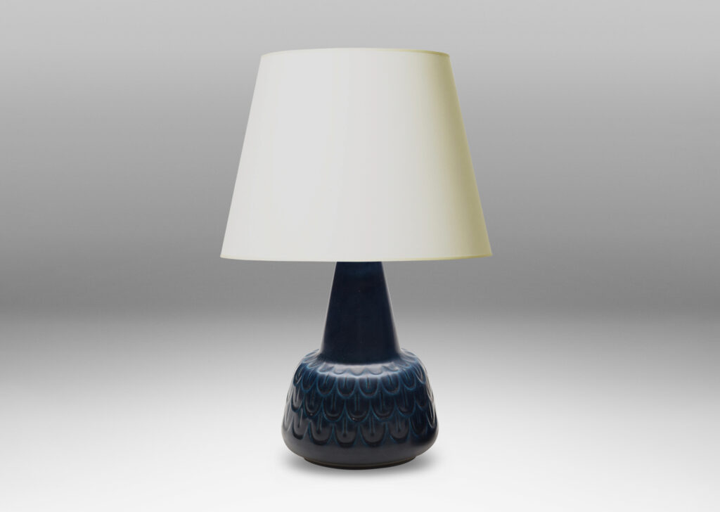 Gallery BAC relief feather design and an eggshell deep blue finish