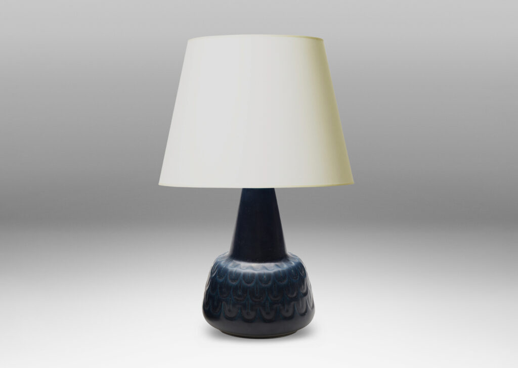 Gallery BAC relief feather design and an eggshell deep blue finish