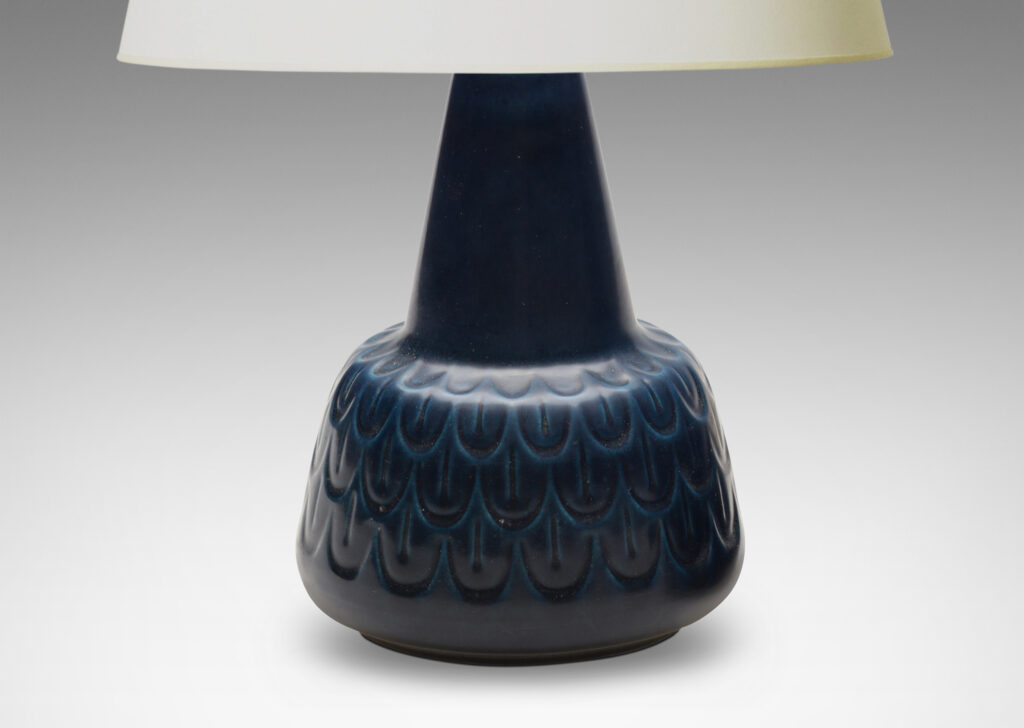 Gallery BAC relief feather design and an eggshell deep blue finish