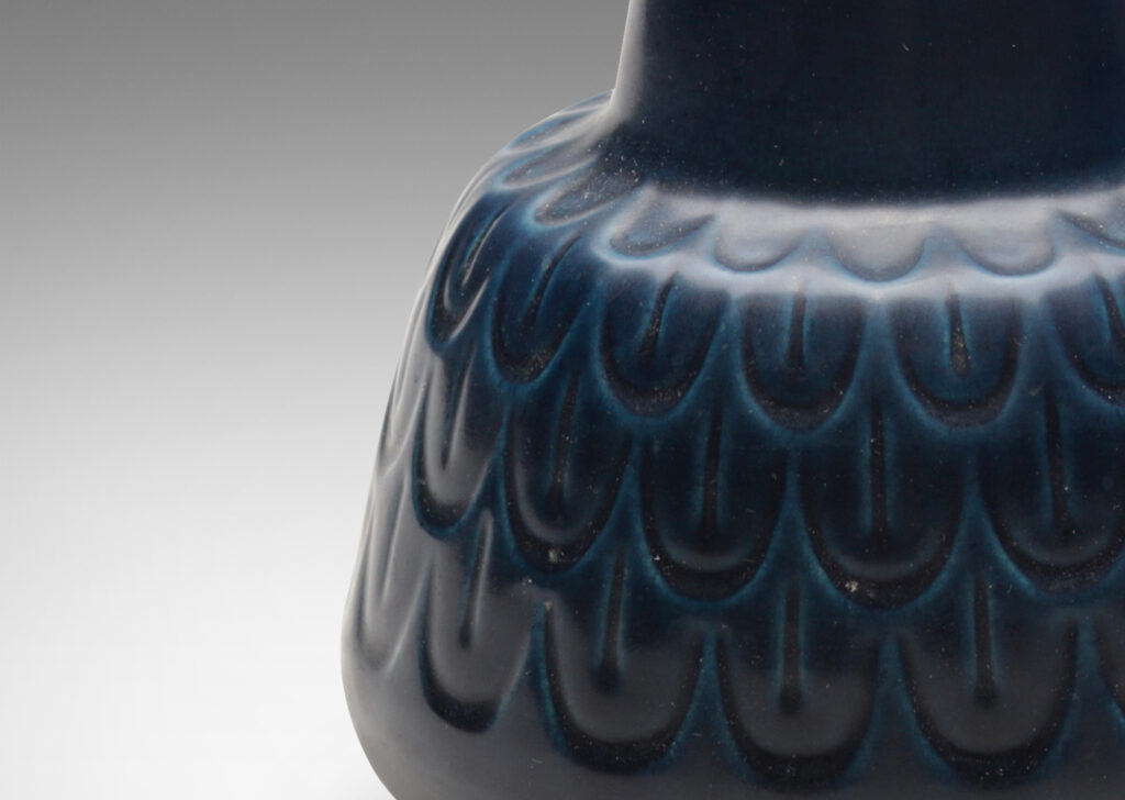 Gallery BAC relief feather design and an eggshell deep blue finish