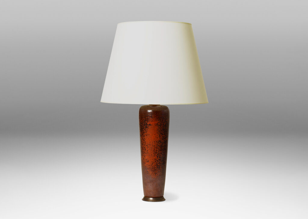 Gallery BAC very tall tapered form in a fiery burnt sienna and brown glaze