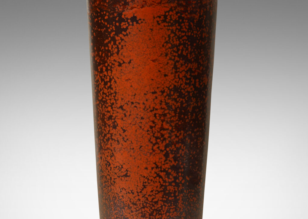 Gallery BAC very tall tapered form in a fiery burnt sienna and brown glaze