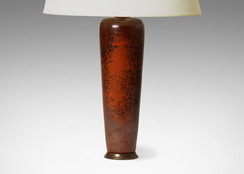 Gallery BAC very tall tapered form in a fiery burnt sienna and brown glaze