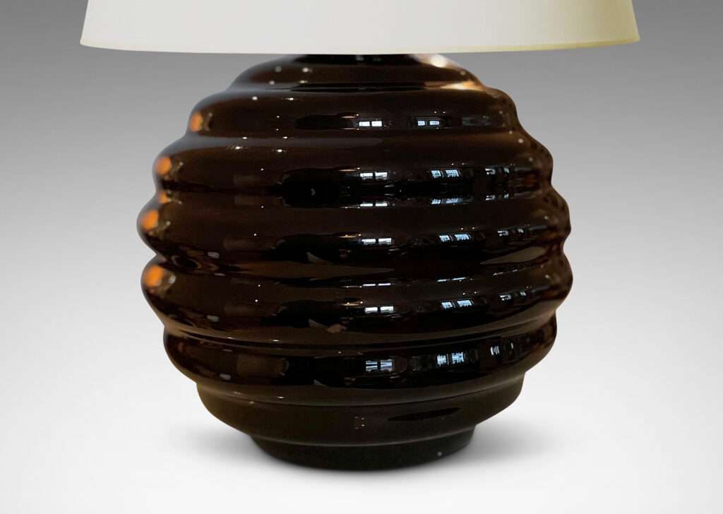 Gallery BAC lobed globe form in black opaline glass