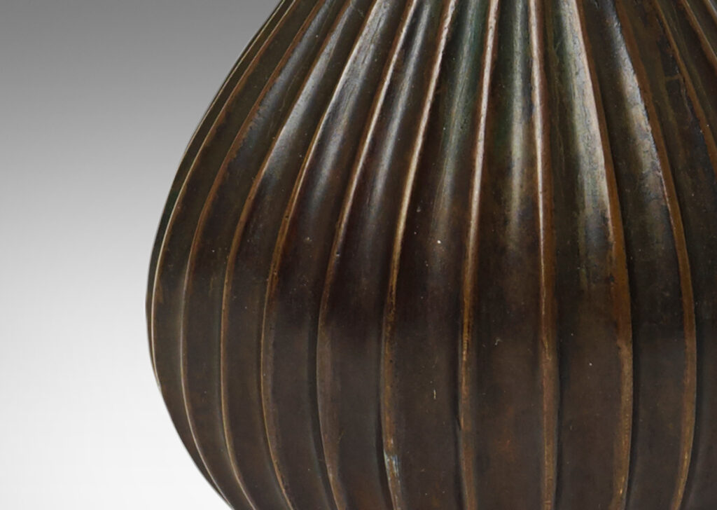 Gallery BAC lobed bulbous forms with attenuated necks in patinated bronze