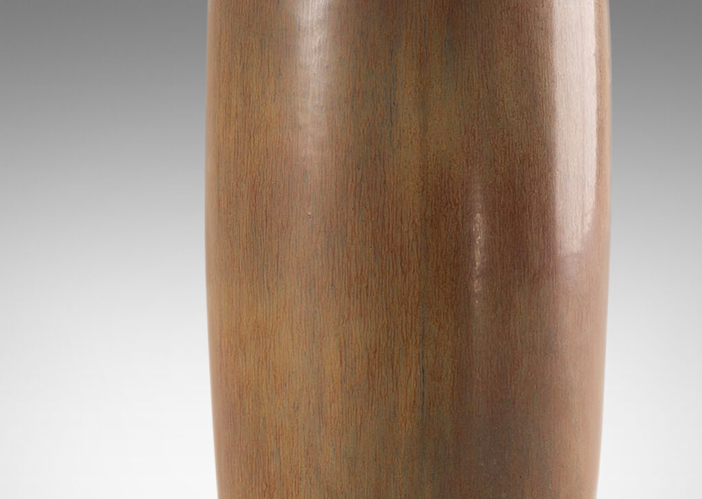 Gallery BAC sinuously modeled form with a raw umber and brown hare fur glaze