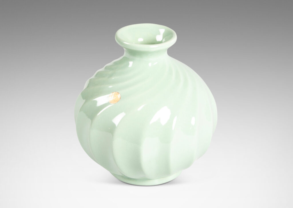 Gallery BAC swirling vertical flutes and a gloss celadon glaze