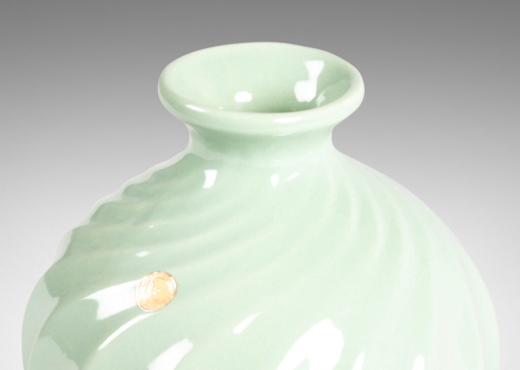 Gallery BAC swirling vertical flutes and a gloss celadon glaze