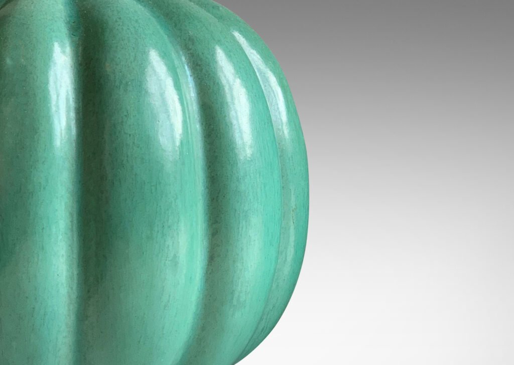 Gallery BAC pumpkin-like lobed forms in a cheerful celadon glaze