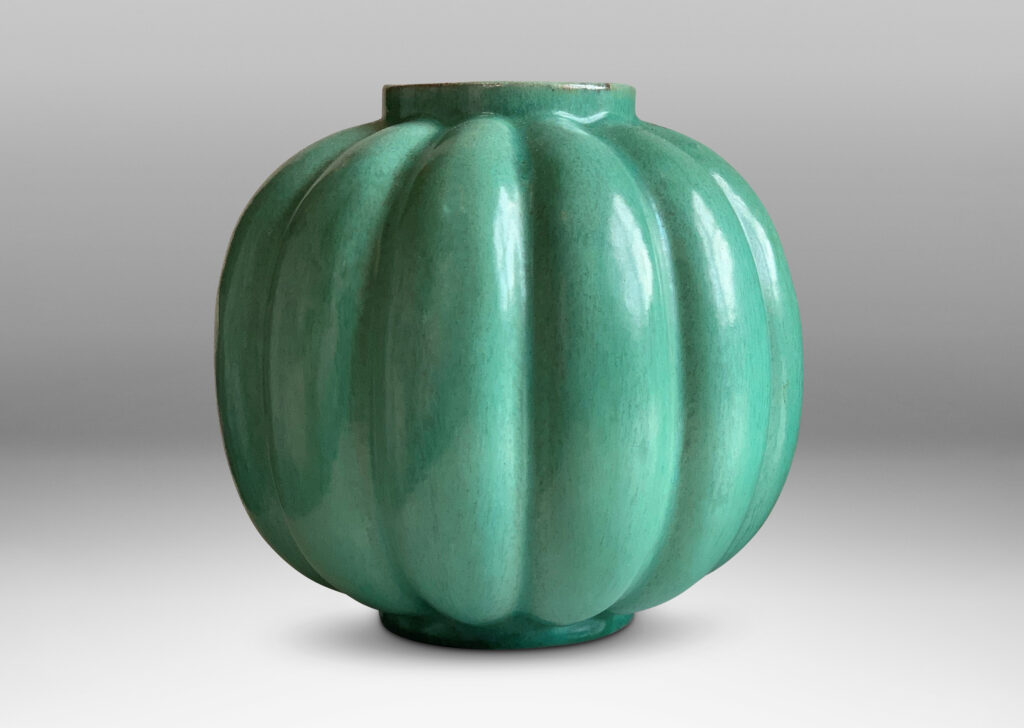 Gallery BAC pumpkin-like lobed forms in a cheerful celadon glaze