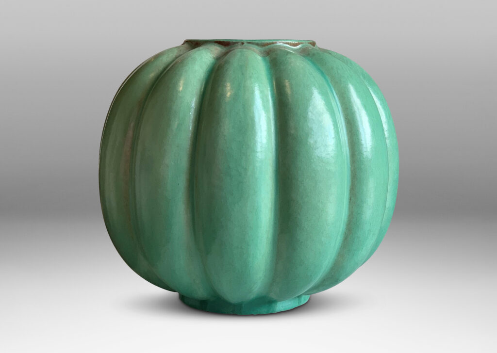 Gallery BAC pumpkin-like lobed forms in a cheerful celadon glaze