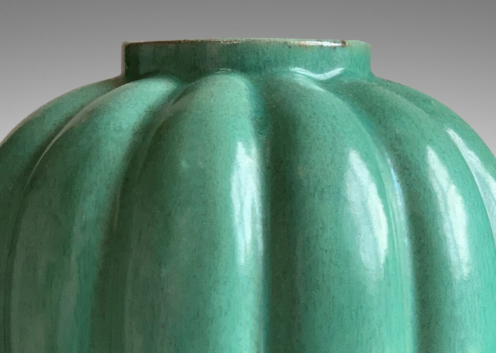 Gallery BAC pumpkin-like lobed forms in a cheerful celadon glaze