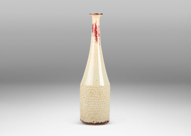 Gallery BAC attenuated bottle form with tall conical neck and textured cylindrical body