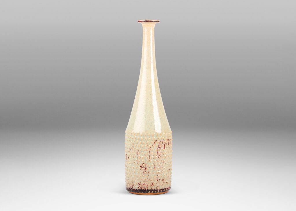 Gallery BAC attenuated bottle form with tall conical neck and textured cylindrical body