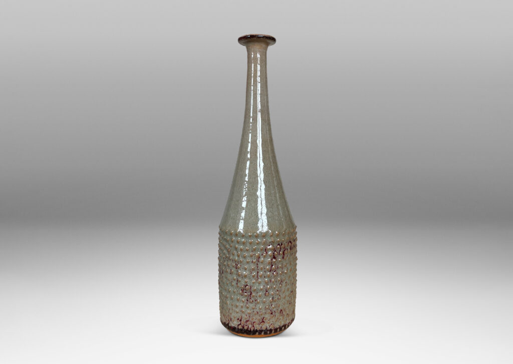 Gallery BAC attenuated bottle form with tall conical neck and textured cylindrical body