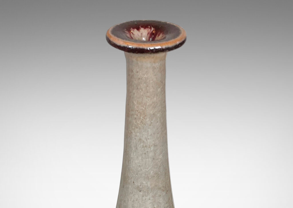 Gallery BAC attenuated bottle form with tall conical neck and textured cylindrical body