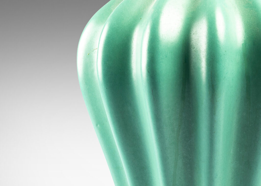 Gallery BAC large radially lobed base in a bright celadon glaze