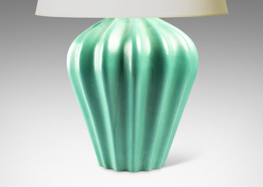 Gallery BAC large radially lobed base in a bright celadon glaze