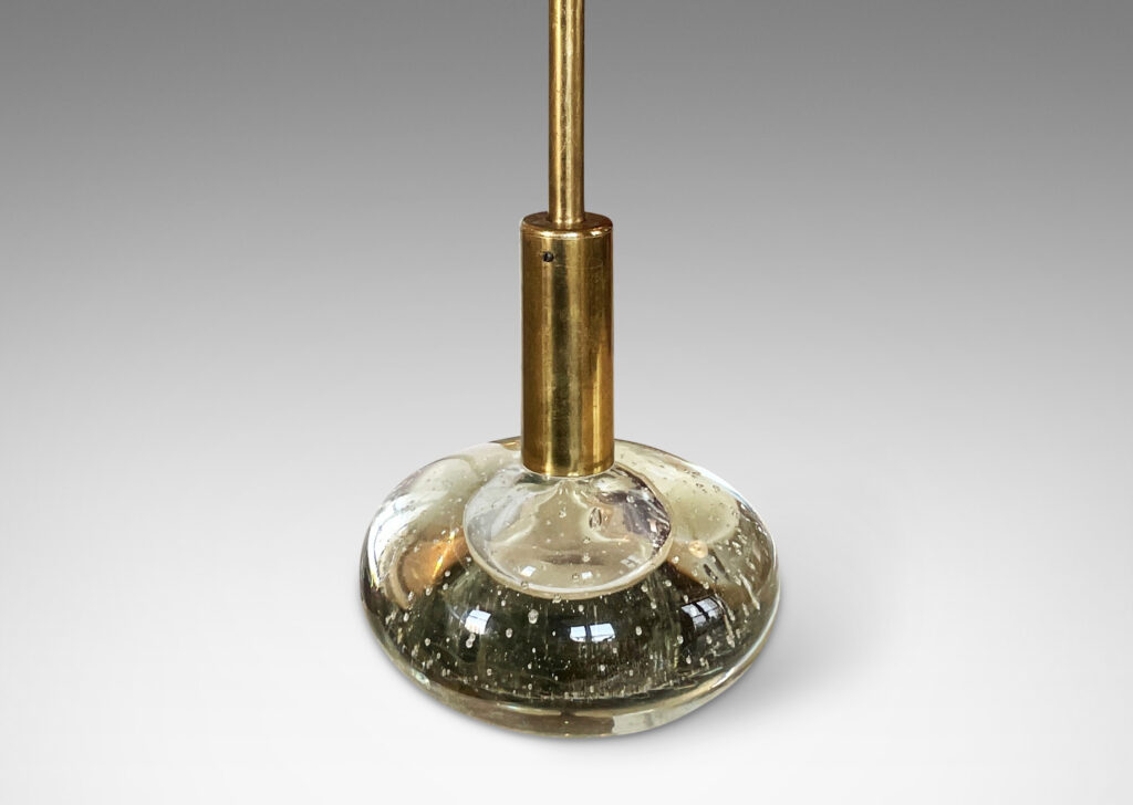 Gallery BAC low crystal base with engaged bubbles, and brass stand