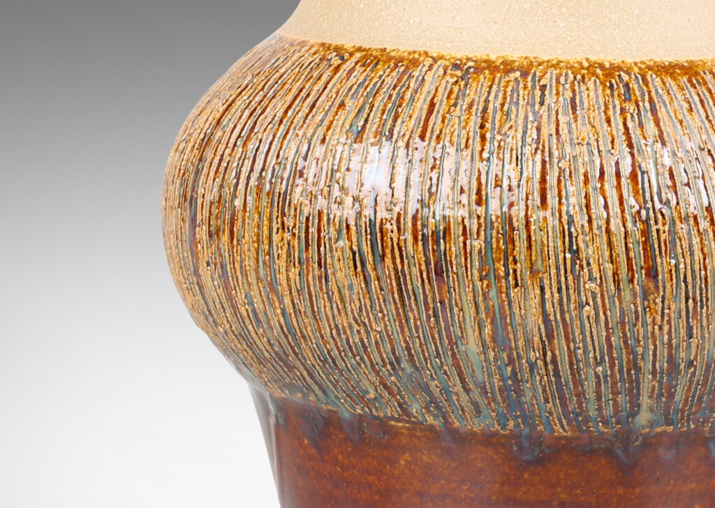 Gallery BAC hand-thrown in stoneware with flowing earthy toned salt glazing