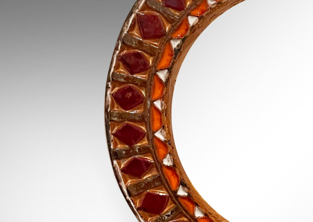 Gallery BAC bejeweled-looking glazed earthenware frame in rich garnet, amethyst and orange tones