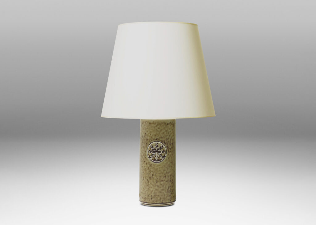 Gallery BAC round column forms with snowflake medallions in taupe with brown dappling