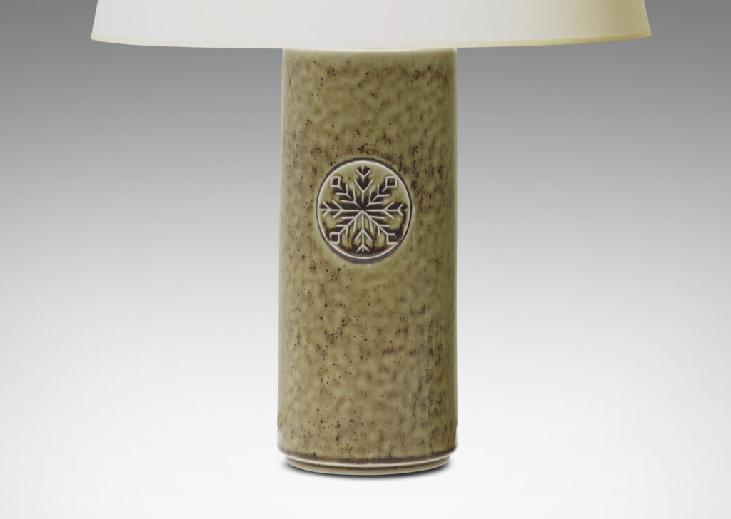 Gallery BAC round column forms with snowflake medallions in taupe with brown dappling