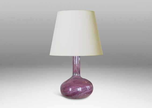 Gallery BAC decanter-like form hand-blown in swirling purple glass