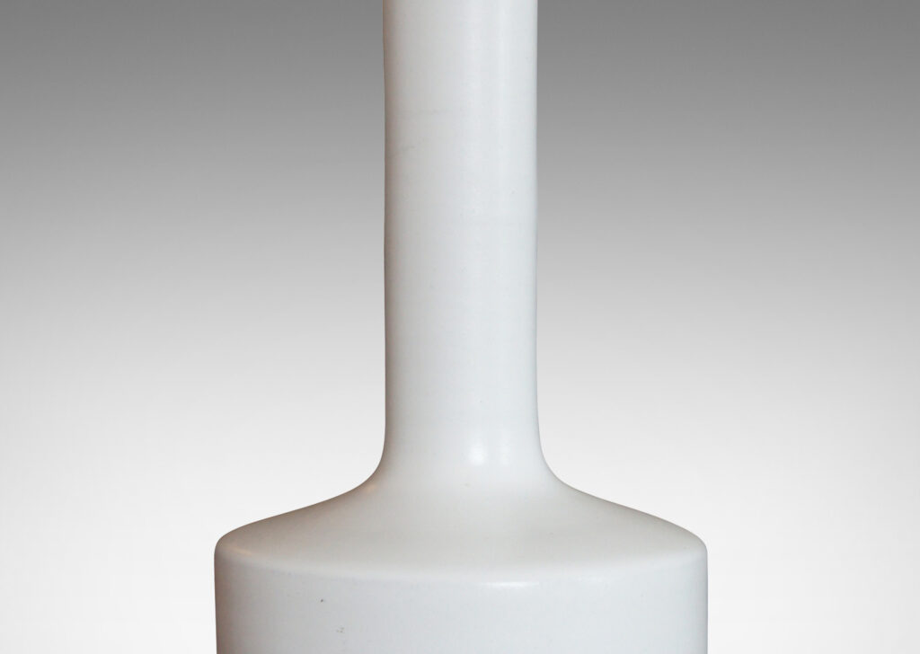 Gallery BAC drum bases with tall necks in a soft satiny off-white glaze