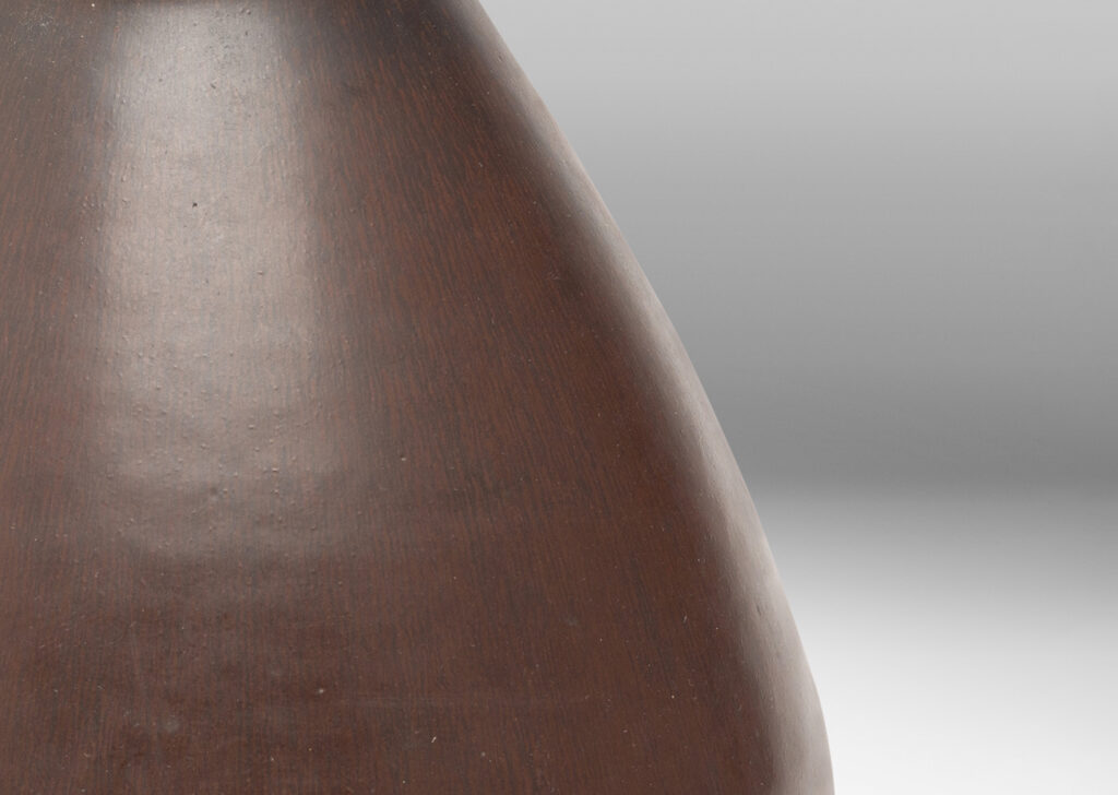 Gallery BAC organically modeled conical form in a brown hare’s fur glaze