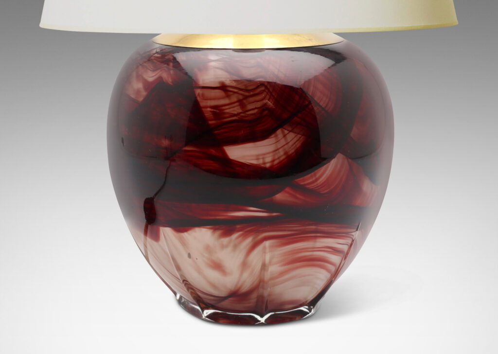 Gallery BAC apple-like tapered form with a wonderful swirling burgundy/purple tone