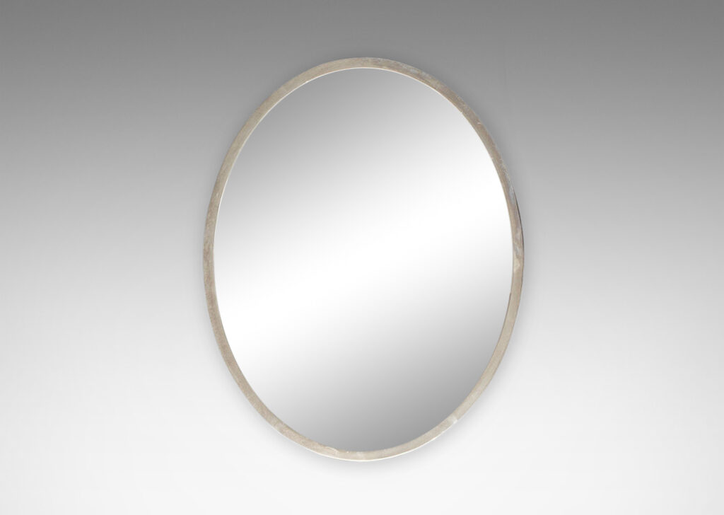 Gallery BAC oval mirrors with nickel-plated frames