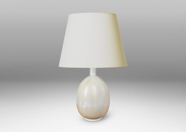 Gallery BAC ovoid form in whitewashed solid pine