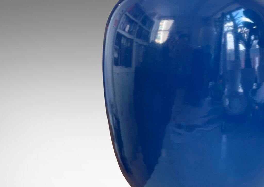 Gallery BAC ovoid form in a saturated medium blue glaze