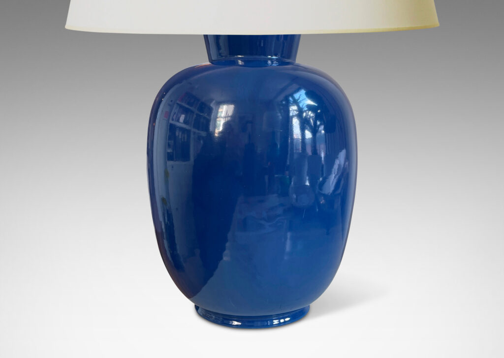 Gallery BAC ovoid form in a saturated medium blue glaze