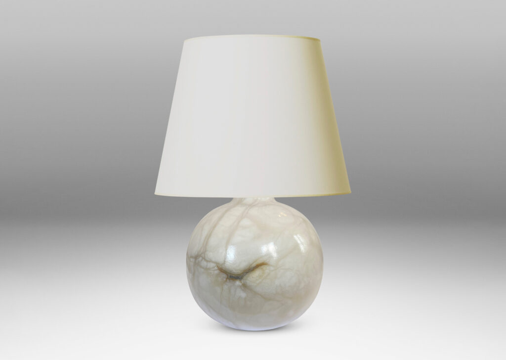 Gallery BAC plump globe forms in white/ivory with gray