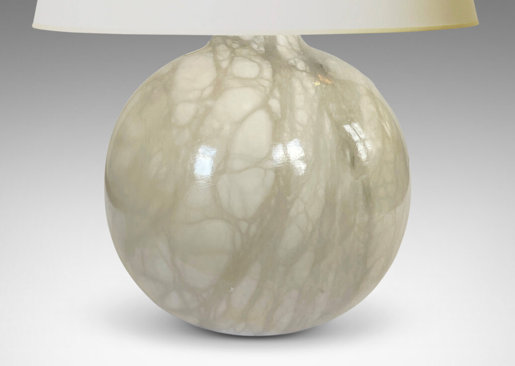 Gallery BAC plump globe forms in white/ivory with gray