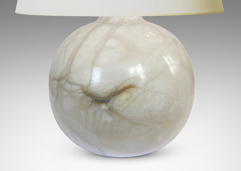 Gallery BAC plump globe forms in white/ivory with gray