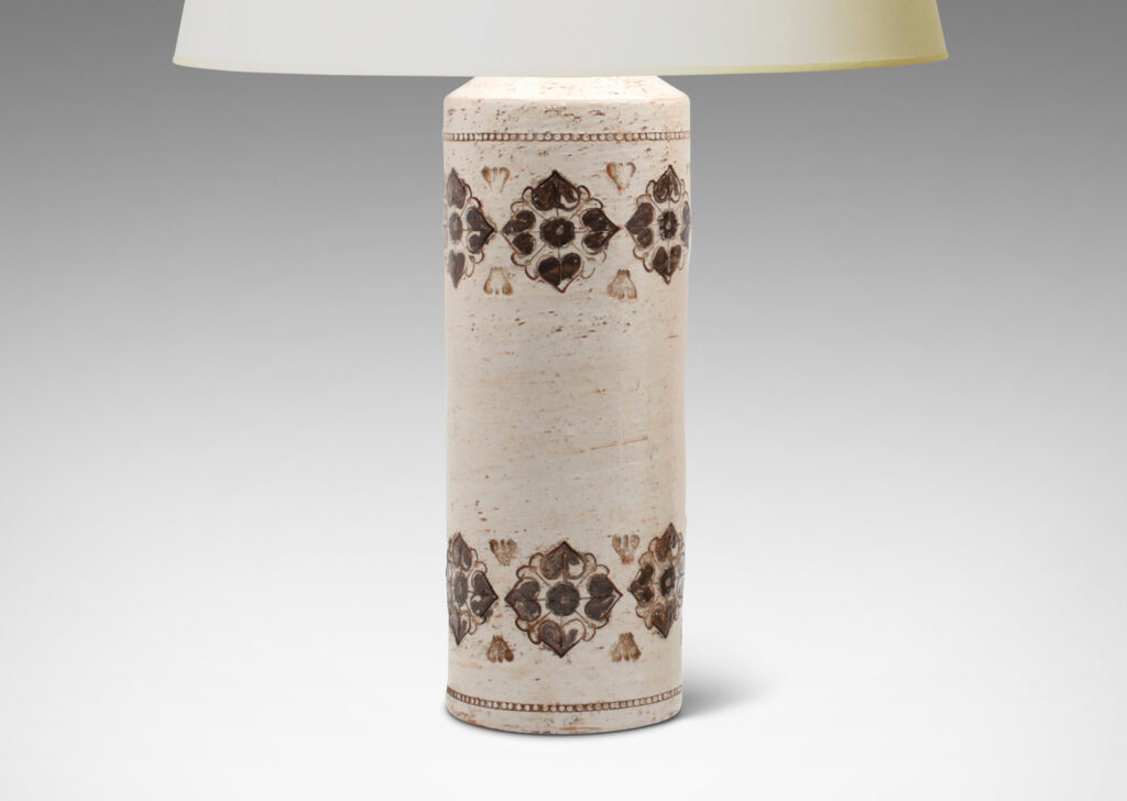 Gallery BAC tall cylindrical forms with “birch barK” texture and impressed and carved ornaments