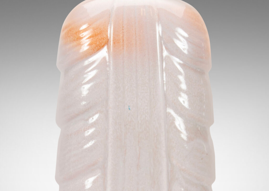 Gallery BAC stylized leaf / swag design in a pale shell pink with airy touches of burnt orange