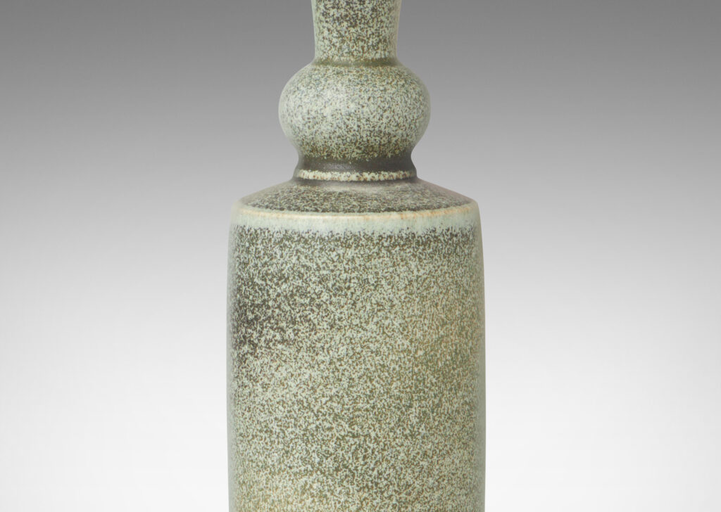 Gallery BAC rationalized baluster form in a ethereally textured tonal gray glaze