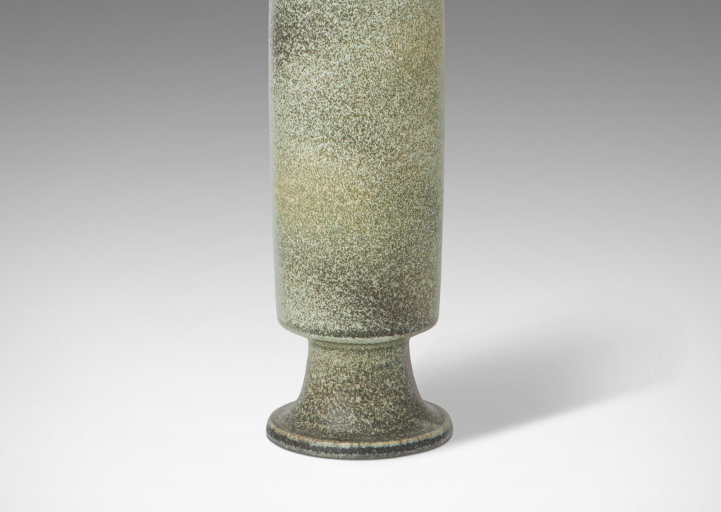 Gallery BAC rationalized baluster form in a ethereally textured tonal gray glaze