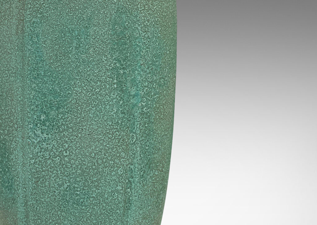 Gallery BAC tall lobed ovoid form with textured finish in a matte sage