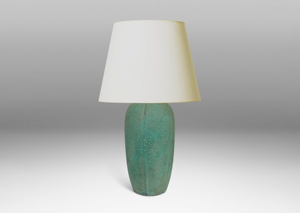 Gallery BAC tall lobed ovoid form with textured finish in a matte sage