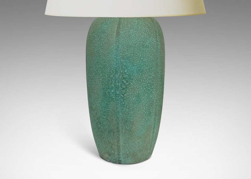 Gallery BAC tall lobed ovoid form with textured finish in a matte sage