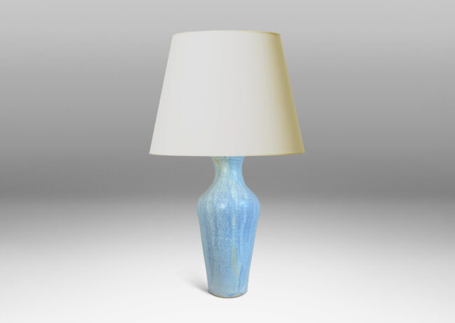 Gallery BAC tall tapering vase form in pale French blue tones